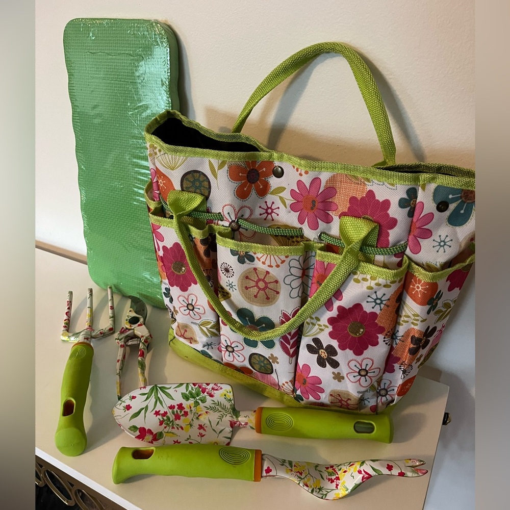 6 pc garden tools and bag set